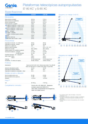 Wheeled Telescopic Boom Lifts Genie S-85 XC