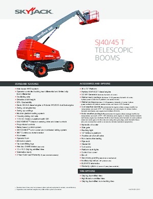 Wheeled Telescopic Boom Lifts Skyjack SJ 40 T+