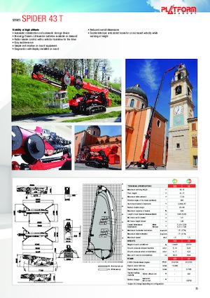 Wheeled Telescopic Boom Lifts Platform Basket SPIDER 43 WE