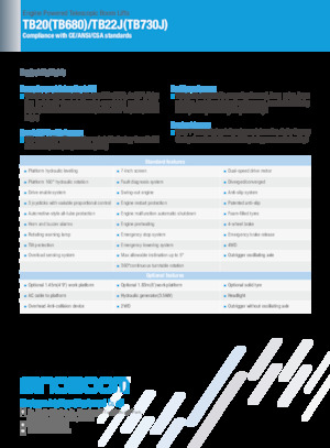 Wheeled Telescopic Boom Lifts Sinoboom TB22J