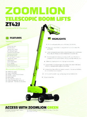 Wheeled Telescopic Boom Lifts Zoomlion ZT42J