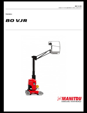 Single Vertical Mast Boom Lifts Manitou 80 VJR