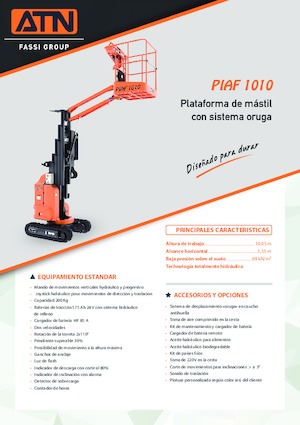 Single Vertical Mast Boom Lifts ATN PIAF 1010