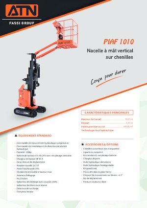 Single Vertical Mast Boom Lifts ATN PIAF 1010