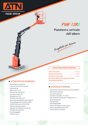 Tek Dikey Direkli Sepetli Vinçler ATN PIAF 12RE