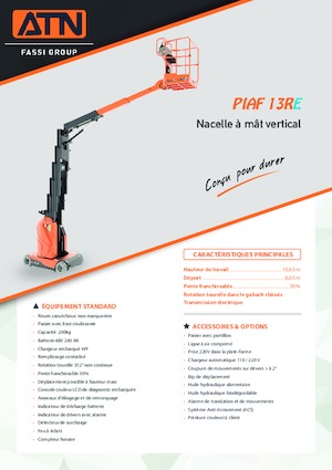 Single Vertical Mast Boom Lifts ATN PIAF 13RE