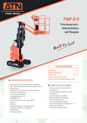 Single Vertical Mast Boom Lifts ATN Piaf 810