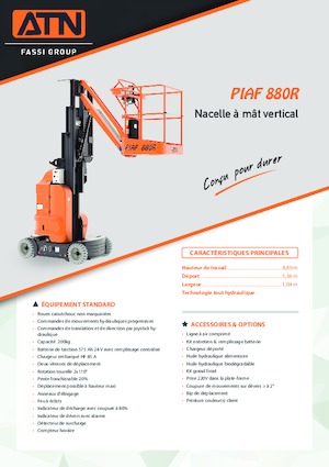 Tek Dikey Direkli Sepetli Vinçler ATN PIAF 880R