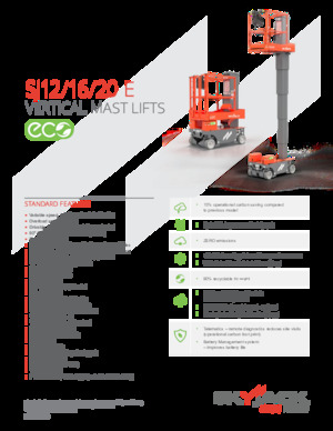 Single Vertical Mast Boom Lifts Skyjack SJ 20 E