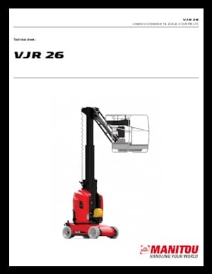 Single Vertical Mast Boom Lifts Manitou VJR 26