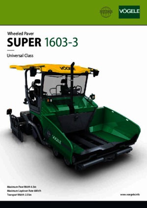Wheeled Asphalt Pavers Vögele Super 1603-3