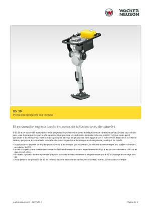 Gasoline and Diesel Rammers Wacker BS 30