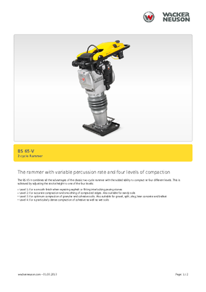Gasoline and Diesel Rammers Wacker BS 65 V 11