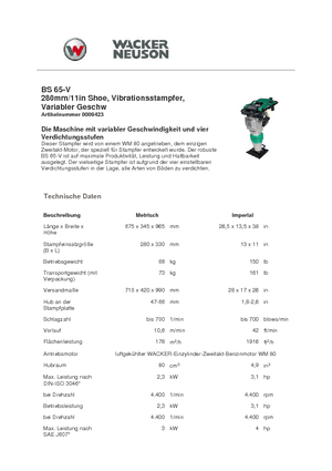 Benzinli ve Dizel Çekiçler Wacker Neuson BS 65 V 11