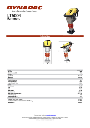 Gasoline and Diesel Rammers Dynapac LT 6004 11