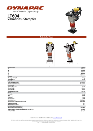 Gasoline and Diesel Rammers Dynapac LT 604-9