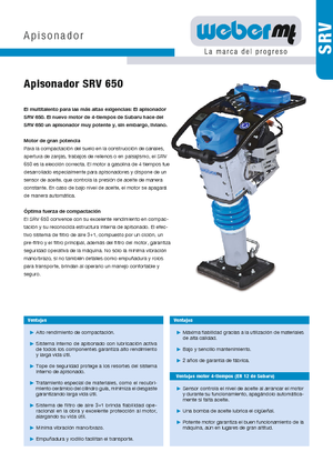 Gasoline and Diesel Rammers weber mt SRV 650
