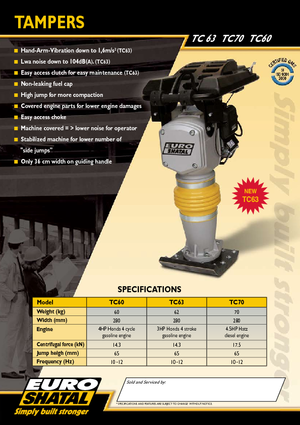 Vibrating tampers with 4-stroke petrol engine Shatal TC 60