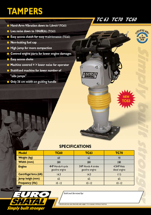 Gasoline and Diesel Rammers Shatal TC 63