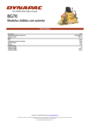 Çift malalar üzerine binmek Dynapac BG 70