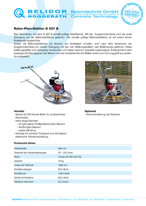 Walk-behind Trowels Belidor-Noggerath G 937 B