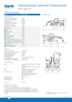 Üst yapılı teleskopik yükleyiciler Genie GTH 5021 R