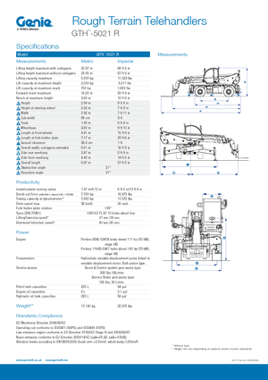 Üst yapılı teleskopik yükleyiciler Genie GTH 5021 R