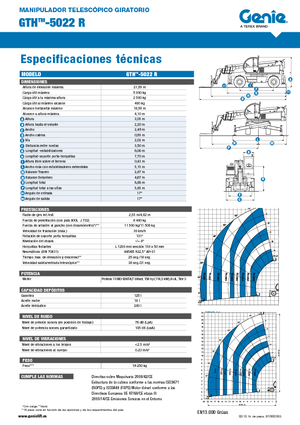 Üst yapılı teleskopik yükleyiciler Genie GTH 5022 R