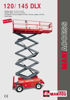 Tekerlekli makas asansörleri Manitou 120 DLX