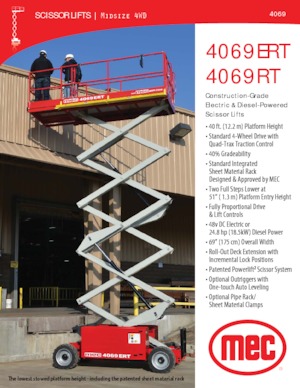 Tekerlekli makas asansörleri MEC 4069RT