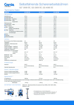 Wheeled scissor lifts Genie GS-3369 BE