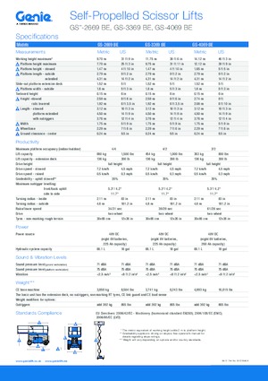 Wheeled scissor lifts Genie GS-3369 BE