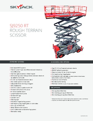 Tekerlekli makas asansörleri Skyjack SJ 9250