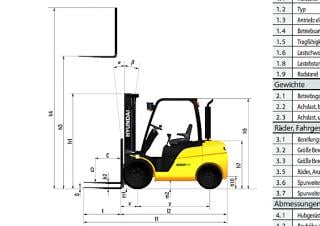 Hyundai 30D-9E Dimensions and Size