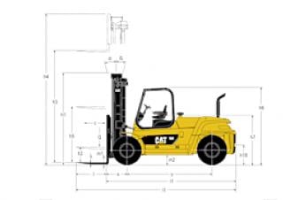 Caterpillar DP100N Dimensions and Size