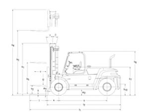 Mitsubishi FD 80 Dimensions and Size