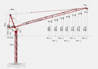 Tower Cranes - Luffing Boom - Top-slewing Wolffkran 235 B