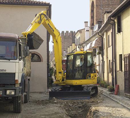 Komatsu PC88MR-8 excavator specs & dimensions (2009 - 2016