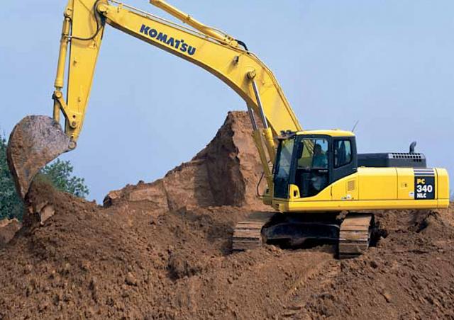 Komatsu PC340LC-7 excavator specs & dimensions (2002 - 2005