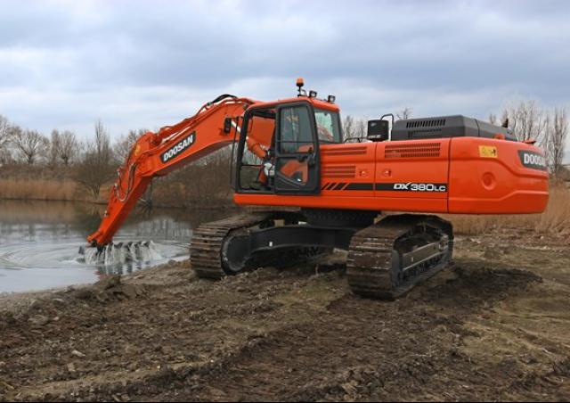 キャデラック Doosan DX 380 LC excavator specs & dimensions (2010 - 2013
