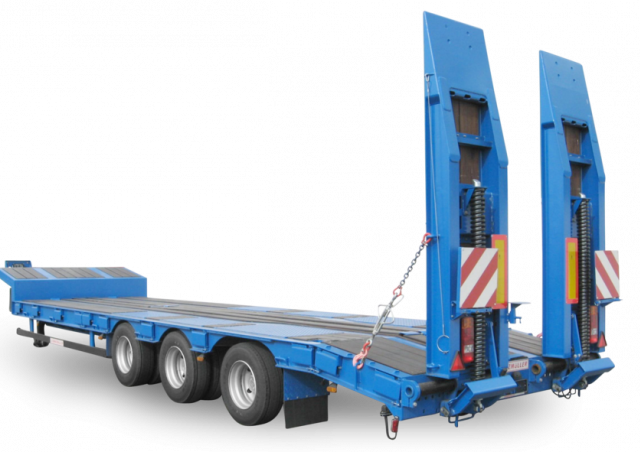 Schwarzmüller 3-axle low loader semitrailer with offset