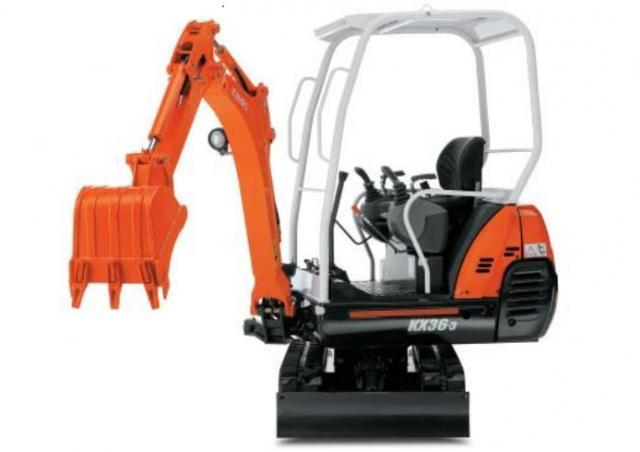 Kubota KX36 HG excavator specs & dimensions (1991 - 1999
