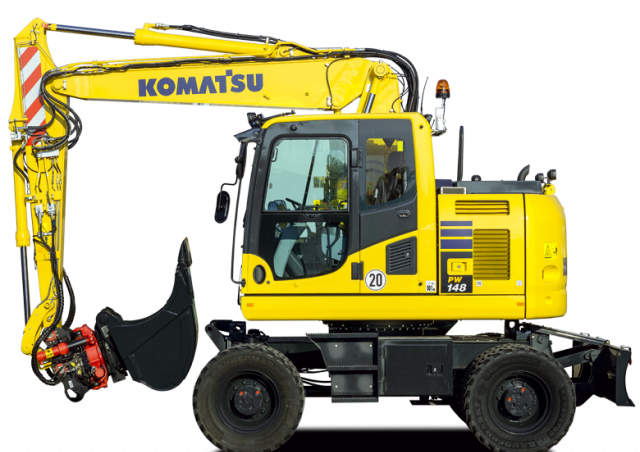 Komatsu PW148-10 With Standard Ditch Cleaning Bucket Wheel