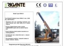 Endüstriyel mobil vinçler Rigante GR 40
