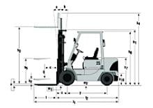 Diesel Forklifts Mitsubishi FD 35 K