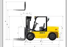 Ön forkliftler dizel Hyundai 70 DS 7 E