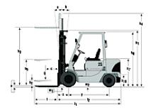 Ön forkliftler dizel Mitsubishi FD 35 K