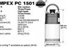 Sewage Pumps Pumpex PC 1501 N 32