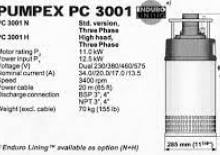Sewage Pumps Pumpex PC 3001 N