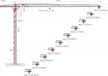 Tower Cranes - Trolley Boom - Top-slewing Wolffkran 7032.12 clear